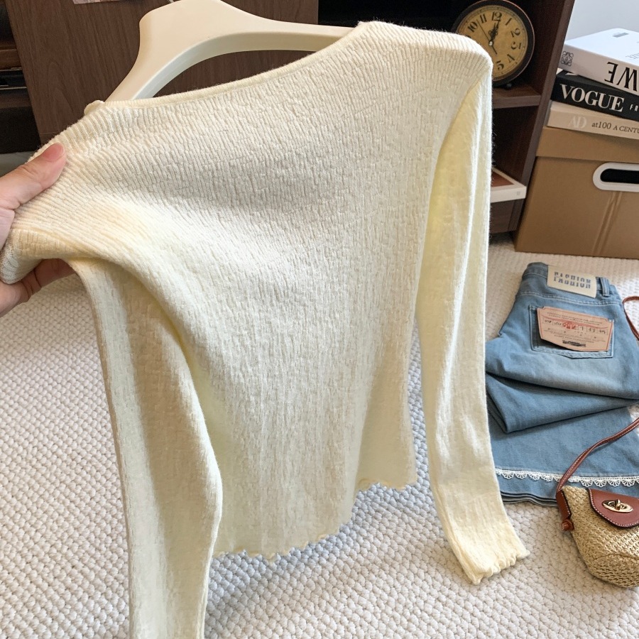 Korean Textured Collar Ruffle Knit Cardigan Women Fall 2026 New Design Niche Age-Reducing Top - Image 5