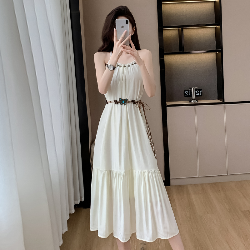 Retro Salt Style Two-Piece Dress Set with Cape and Belt - Image 4